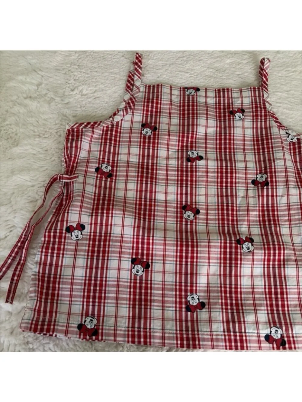 Disney Old Navy Collabs NWT 8 Medium Minnie Mouse Red Plaid Top
